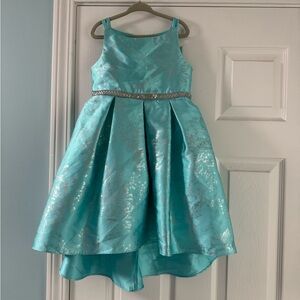 Rare Editions Teal Dress with Silver Details